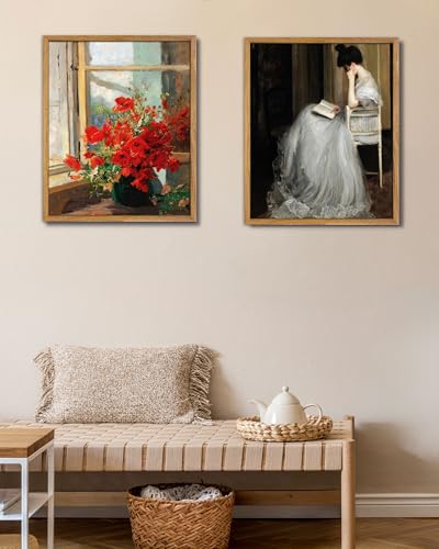 UPWOIGH Olga Wisinger-Florian Poppies Framed Wall Art, 16 x 24 Inch - color: Red Poppies, size: 24"L x 16"W