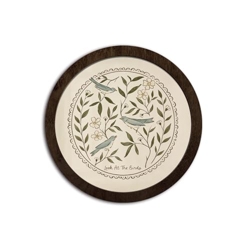 CFFJLHN Vintage Christian Bird Wall Art Decor, Bird Pictures Wall Decor Neutral Bible Verses Religious Scripture Round Hanging Wall Decorfor Home Bedroom Living Room Bathroom, 10x10 Inch - color: Christ-5