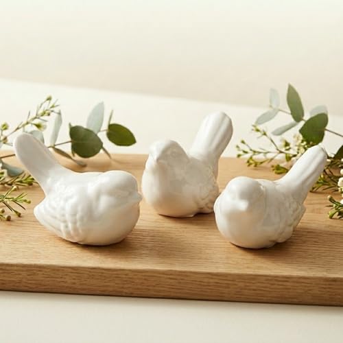The Bridge Collection Ceramic Bird Figurines - Decorative White Birds
