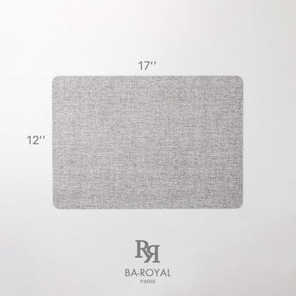 Baroyal Faux Leather Placemats Set of 4 Vinyl Washable Wipeable Table Mats for Kitchen Dining Table Heat Resistant Waterproof Modern Indoor/Outdoor Placemats Non-Slip Easy Clean Place Mats (Mid Gray) - color: C-mid Gray