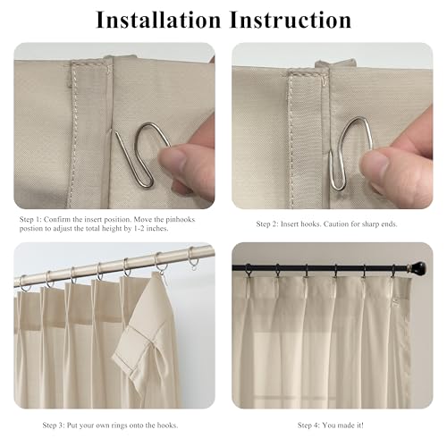 WEST LAKE 90 Inches Long Khaki Pinch Pleated Sheer Curtains for Bedroom Living Room,Plaza Taupe Rustic Textured Drapes with Backtabs,Farmhouse Airy Window Treatment,Custom Multi Sizes,58" Wx90 Lx2 - color: Plaza Taupe, size: 58"W x 90"L (Pack of 2)