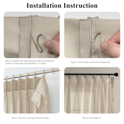 WEST LAKE 90 Inches Long Khaki Pinch Pleated Sheer Curtains for Bedroom Living Room,Plaza Taupe Rustic Textured Drapes with Backtabs,Farmhouse Airy Window Treatment,Custom Multi Sizes,58" Wx90 Lx2 - color: Plaza Taupe, size: 58"W x 90"L (Pack of 2)
