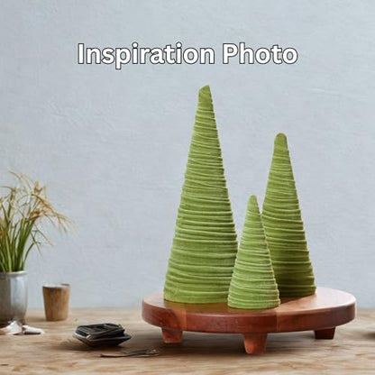 Your Heart's Content Fern Velvet Trees Set of 3 (Fern) - color: Fern