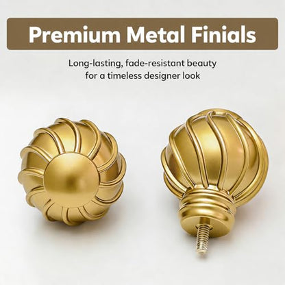 Gold Curtain Rods for Windows 72 to 144 Inch 7/8" Diameter Long - color: Gold, size: 36"-150"|1 Pack