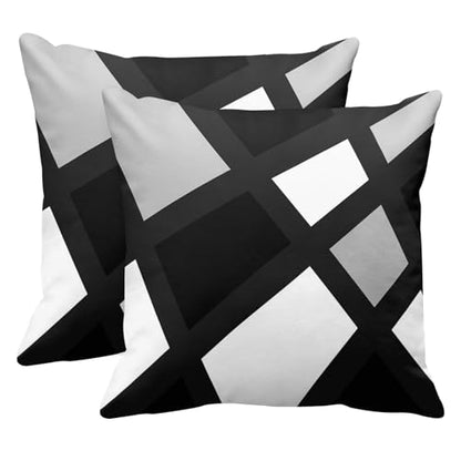 Emvency Throw Pillow Covers Set of 2, 18 x 18 Inch, Stripes Retro Black - color: Black and Grey 2, size: 18" x 18" (Pack of 2)