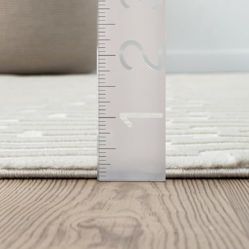 Abani Cream Area Rug for Living Room, Bedroom -Geometric Pattern - 6 x 9 -Durable & Easy to Clean - size: 6' x 9' (Rectangular)