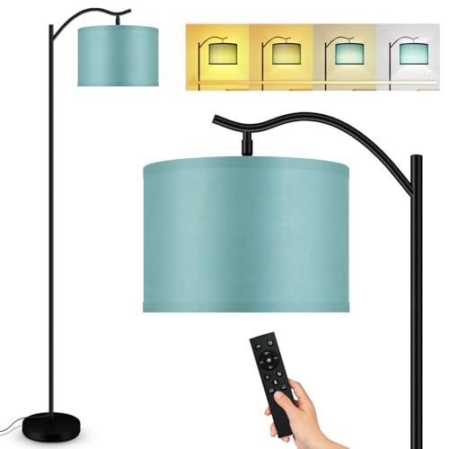 BoostArea Floor Lamp for Living Room,Arc Floor Lamp Remote Control,Stepless Dimmable Brightness & Colors Temperature 2700k-6500k,Foot Switch,Modern Standing Lamp for Bedroom Study Room Office,Green - color: Green