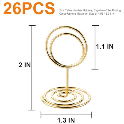 Table Number Holders, 26PCS Place Card Holder, Photo Holder (2" Gold) - color: Gold, size: Small