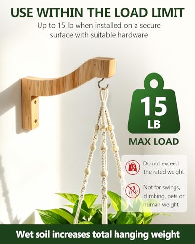 7-Inch Wooden 7-Shaped Wall Hook Plant Hanger – Ideal for Indoor/Outdoor Bird Feeders, Flower Baskets, and Wind Chimes - style: 4-7 Letter Style(2Pack)