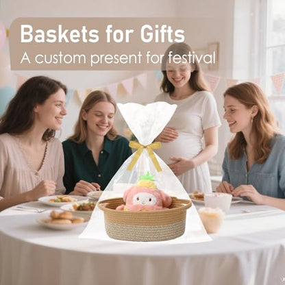 JMvicyroam Small Woven Basket, Empty Gift Basket, Jute&Brown/1 Pack - color: Jute&Brown, size: 1 Pack