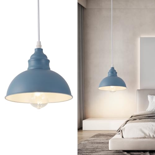 Plug in Pendant Light, 15FT Hanging Lights, On/Off Switch - color: Blue