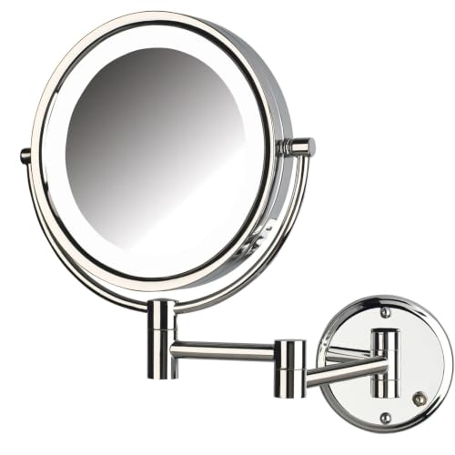JERDON Hardwired Wall-Mount Makeup Mirror - 8X/1X - Chrome - HL88CLD - color: Chrome Direct Wire