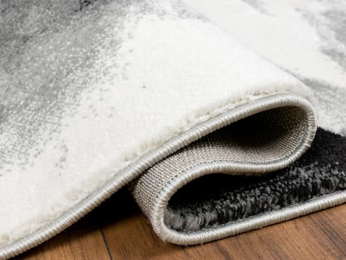 Abani Arto Collection ART170A Contemporary 3D Geometric Area Rug - color: Black, White, size: 8'11" x 12'