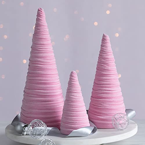 Your Heart's Content Pink Velvet Trees Set of 3 (Pink) - color: Pink