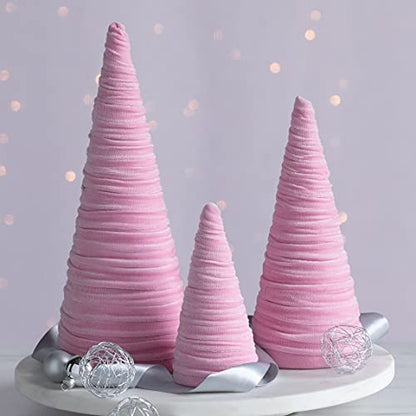 Your Heart's Content Pink Velvet Trees Set of 3 (Pink) - color: Pink