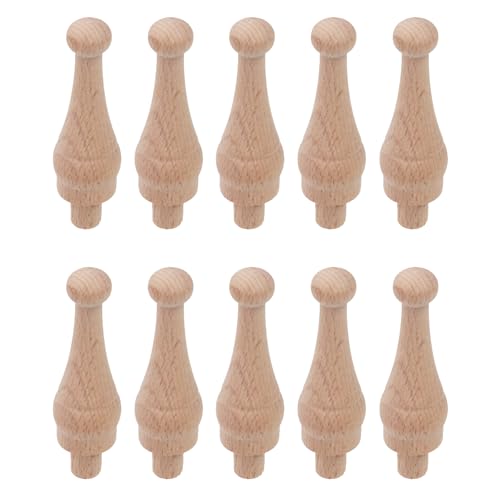MY MIRONEY 10PCS Unfinished Decorative Wood Finials, Type-C - style: Type-C