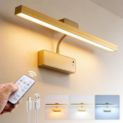 Battery Picture Light for Wall, Rechargeable Wireless Wall Sconce 1 Pack