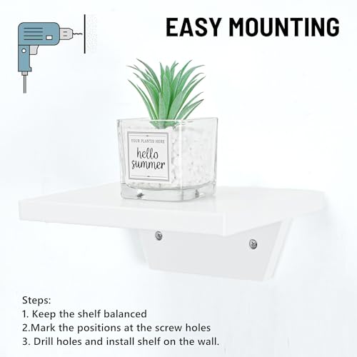 Small Wall Shelves,Speaker Shelf,Floating Shelf Trapezoid for Wifi Router - color: White, size: Set of 4