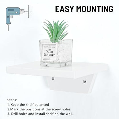 Small Wall Shelves,Speaker Shelf,Floating Shelf Trapezoid for Wifi Router - color: White, size: Set of 4