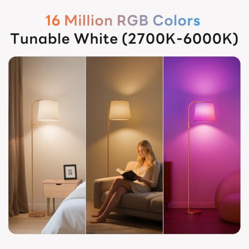Smart RGB Arc Floor Lamp, 65", App Control, Compatible with Alexa - color: Gold, size: 65"(App Control)