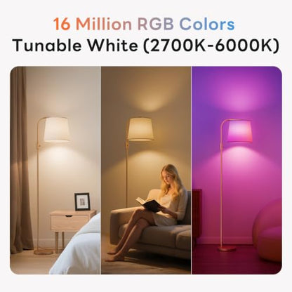 Smart RGB Arc Floor Lamp, 65", App Control, Compatible with Alexa - color: Gold, size: 65"(App Control)