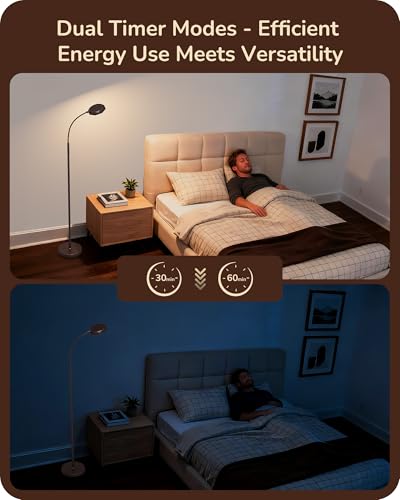 EDISHINE Modern LED Floor Lamp 1300LM Floor Lamps for Living Room Brown - color: Brown