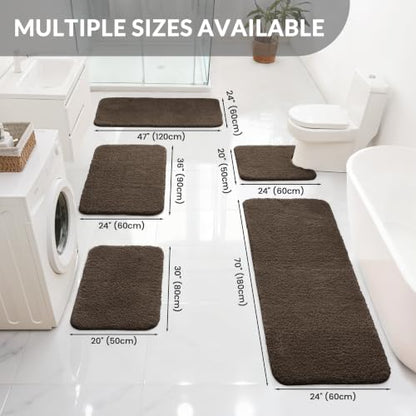 Exclusivo Mezcla Absorbent Toilet Rug U-Shaped, Non-Slip Bath Mat, 20x24 - color: Coffee, size: 20"x24"(U Shape)