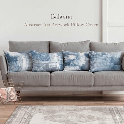 Modern Abstract Throw Pillow Covers 12x20, Blue & Grey Set of 4 - color: Blue and Grey, size: 20" x 12" (Pack of 4)