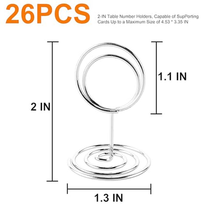 Table Number Holders, 26PCS Place Card Holder, Photo Holder (2" Silver) - color: Silver, size: Small