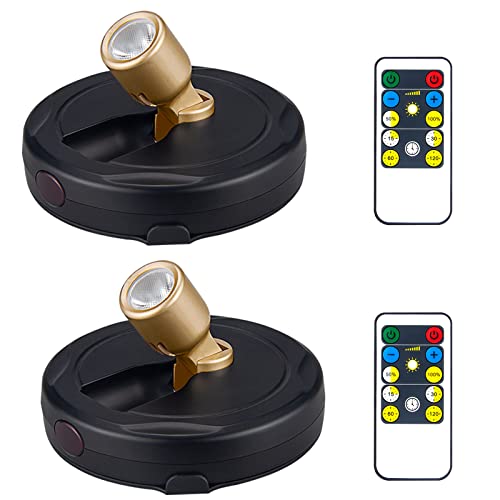Battery Operated LED Spotlight, Indoor Picture Plant Spot Lights - color: Gold