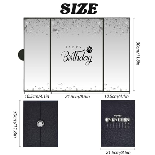 Crenics Black and White Birthday Guest Signature Book Alternative 18" x 12" - color: Black