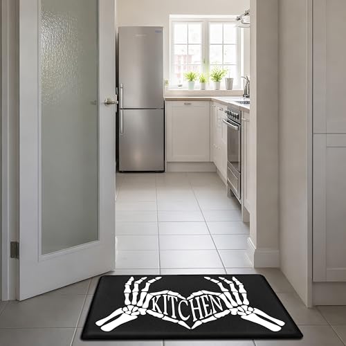 Kitchen Rugs for Floor 2 Pcs Memory Foam Padded Anti Fatigue Kitchen Mat - color: Black