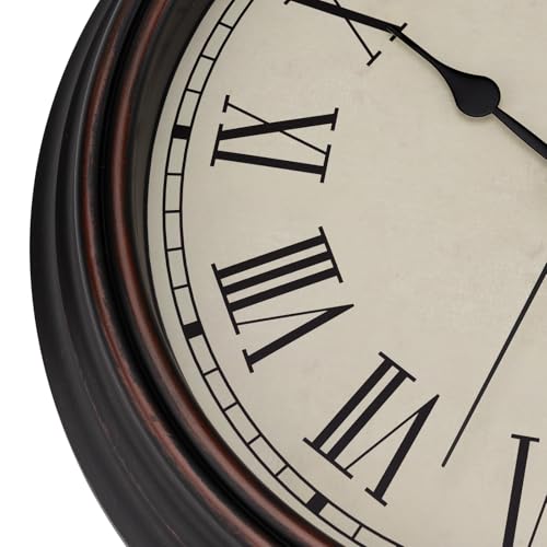 Foxtop 14" Roman Numerals Wall Clock Retro Silent Battery Operated Clock - color: Bronze Roman Numeral, size: 14 Inch