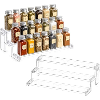 Lifewit 14″ Spice Rack, Perfume Cologne Stand, Tool-Free Assembly, 2 Pcs - color: Clear, size: 14″3-Tier,2 pc