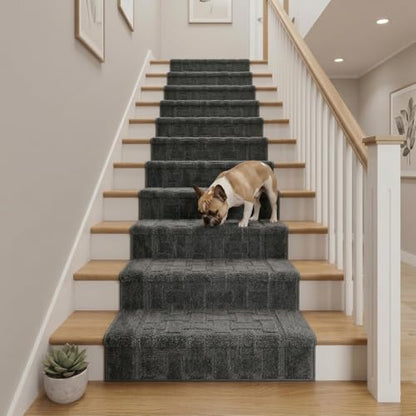 10 FT Long Non Slip Washable Runner Rug – 2'2" x 10' Custom Size Carpet Runner with Rubber Backing, Hallway Kitchen Bedroom Bathroom Floor Mat, Anthracite Dark Grey - color: Anthracite Labyrinth, size: 2'2" x 10' (Rectangular)