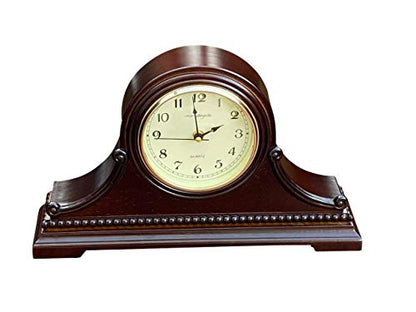 Mantel Clocks, Battery Operated, Silent Wood Table Clock with Westminster Chimes On The Hour, Solid Wooden Shelf Chiming Mantle Clock, 9" x 16" x 3" (Walnut - Arabic Numerals) - color: Walnut - Arabic Numerals