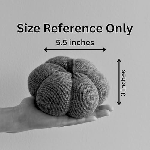 Set of 3 Multi-size Cozy Knit Pumpkins (Marigold Large Multi-size set) - color: Marigold Large Multi-size