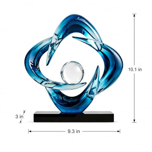 Abstract Art Sculptures Living Room Book Shelf Decor - color: Blue