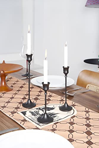 NLBTW Black Candlestick Holders, Metal Taper Candle Holder, Set of 3 - color: Black, size: 1 Set (3 Pcs)