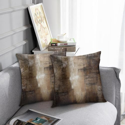 Britimes Throw Pillow Covers Set of 2, 18 x 18 Inch, Brown Grey Beige - color: Brown Grey, size: 18" x 18" (Pack of 2)