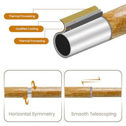 Ycolnaefllr Wood Pinecone Curtain Rod, Farmhouse Heavy Duty, Fits 18-64" - color: Wood, size: 18-64"