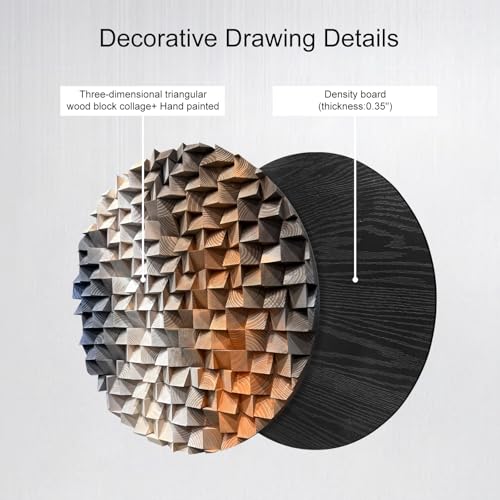 LIUZEYUE Extra-large circular wooden mosaic, huge circular mosaic - color: Blue+Beige+Coffee, size: Ø 59"