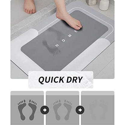 Housego Absorbent Bath Mat, Quick Dry Bath Rug, Non-Slip, 3PCS, Light Gray - color: Light Gray, size: 3 Pieces