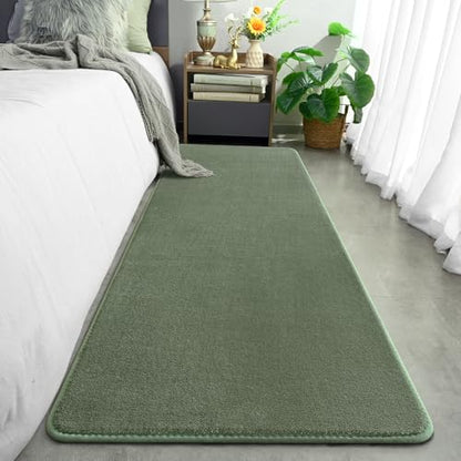 Amearea Modern Soft Hallway Runner Rug, 2x6 Sage Green Washable Runner Rugs - color: Sage Green, size: 2' x 6' (Runner)