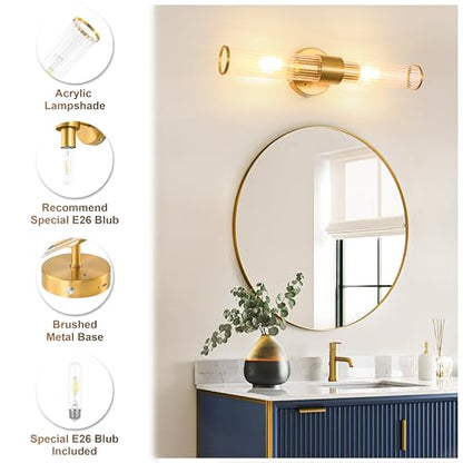 Gold Battery Operated Wall Sconces Set of Two, Dimmable Rechargeable Sconce - color: Gold