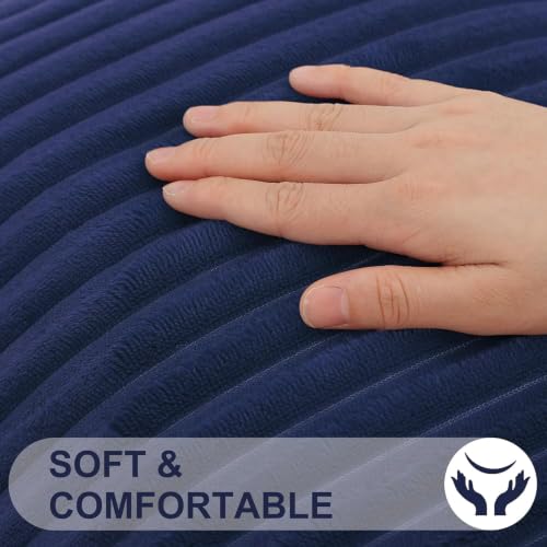 Simmore Fall Soft Blue Flannel Throw Pillow Covers 18X18 Set of 2 - color: Blue, size: 18" x 18" (Pack of 2)