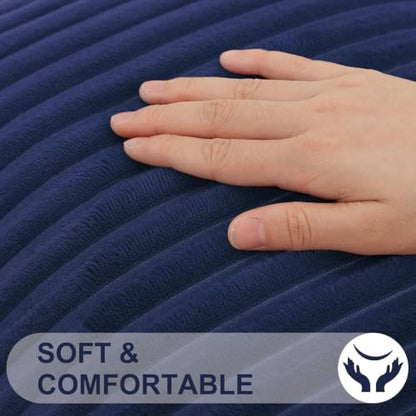 Simmore Fall Soft Blue Flannel Throw Pillow Covers 22X22 Set of 2 - color: Blue, size: 22" x 22" (Pack of 2)