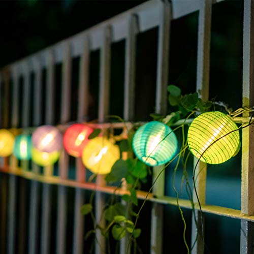 Vigdur Lantern String Lights, 10 Multicolor Lanterns Patio Lights, 9.8FT - color: Multicolor