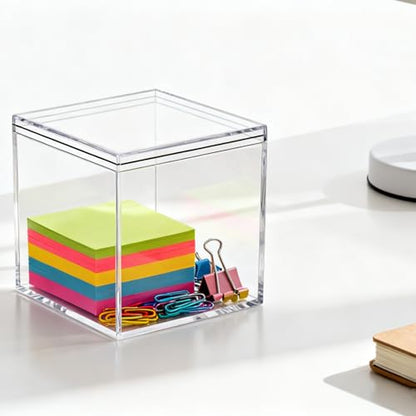 KissYou 2‑Pack Acrylic Box with Lid 2.95 x 2.95 x 2.95 Inch Jewelry Box - size: 2.95 x 2.95 x 2.95 Inch