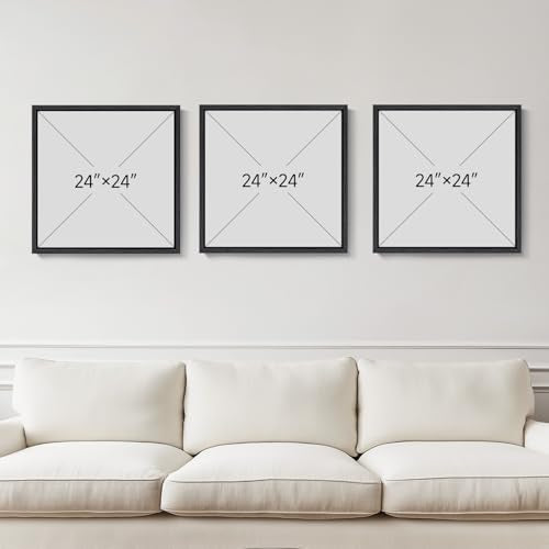 Large Framed Neutral Abstract Wall Art for Living Room, 3 Piece 24x24 Inch - color: Earth Tones, size: 24x24" (3 Pieces)